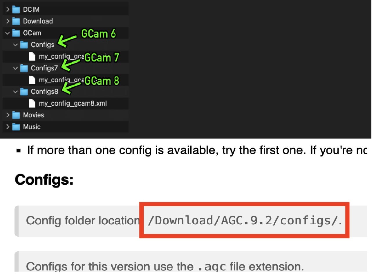 config file gcam 8.4