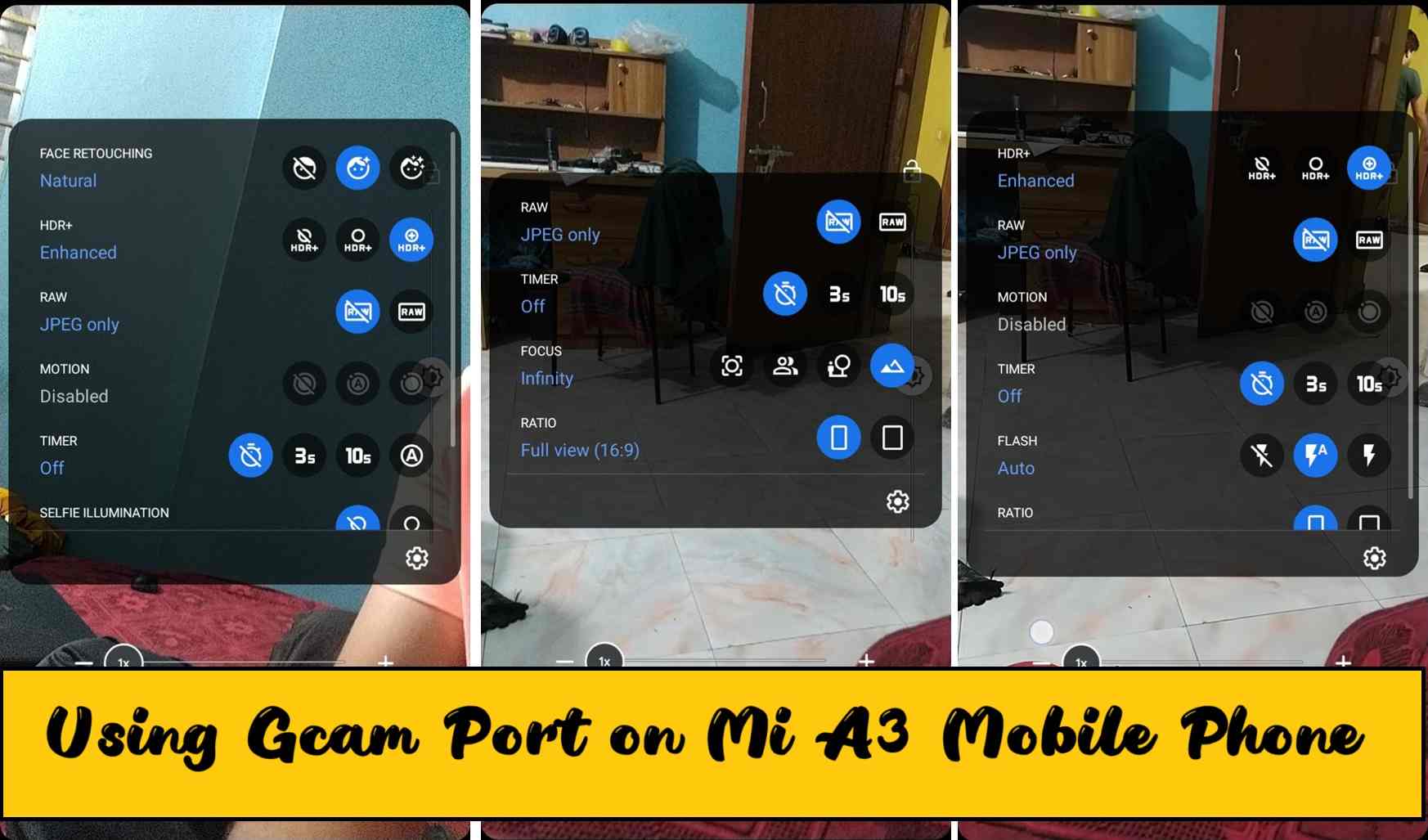 Using Gcam Port on Mi A3 Mobile Phone