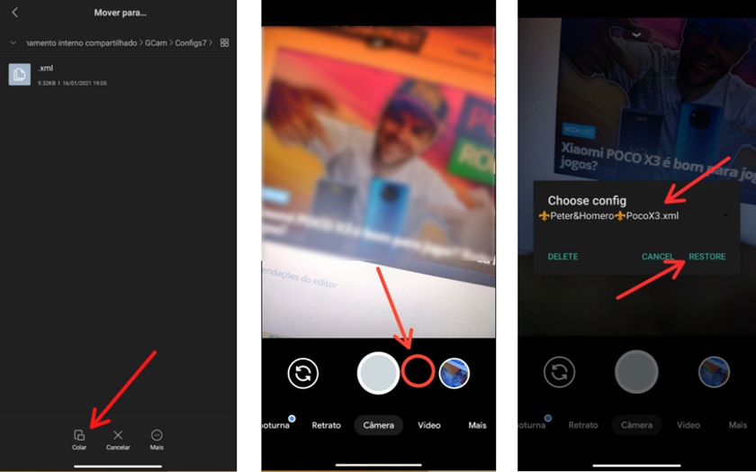 Gcam Brasil: APK v9.4 Última Versão para Download em Todos os Celulares Android 6 Carregue o arquivo de configuração com poucos cliques